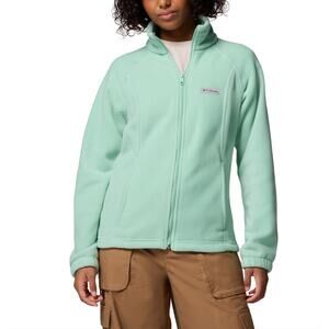 Casual Light Fleece Winter Jacket Full Zip Columbia Mint Green Women's Small